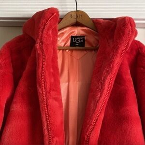 UGG Red Faux Fur Jacket
